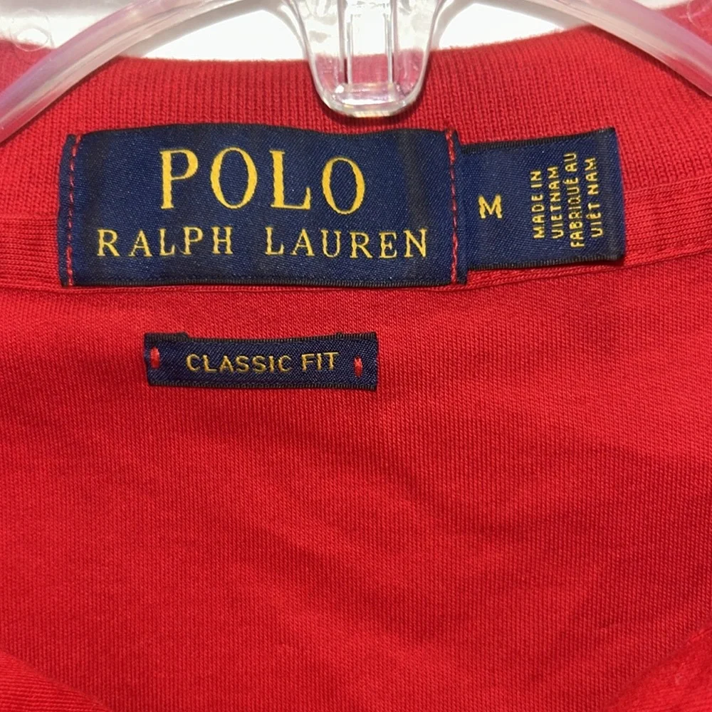 Ralph Lauren Red Polo Shirt Classic Cotton Casual